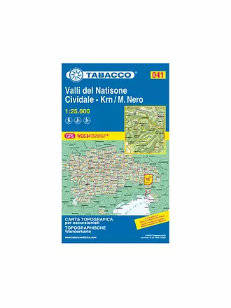 TABACCO | Wanderkarte - Valli del Natisone, Cividale, Krn/Monte Nero 1:25.000 | 